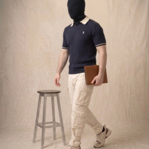 The Volt Signature Ribbed Polo – Navy Blue