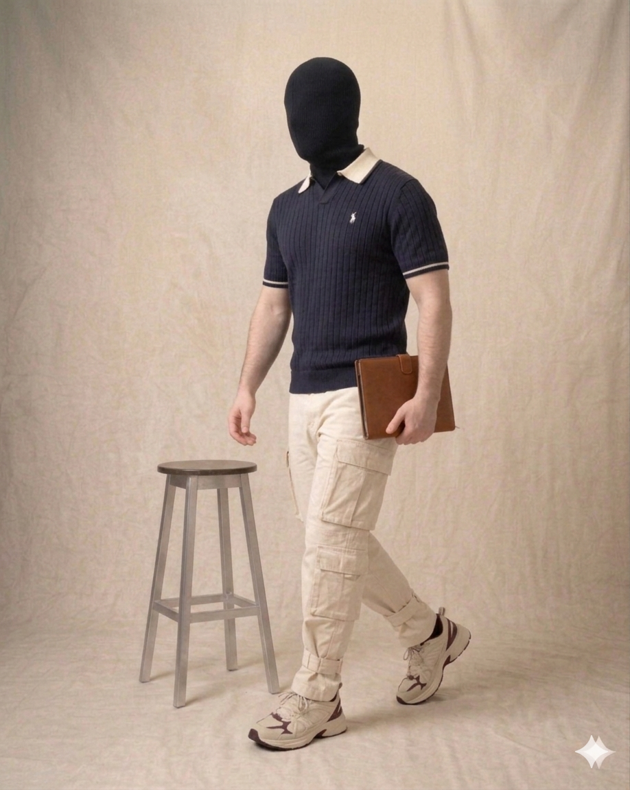 The Volt Signature Ribbed Polo – Navy Blue