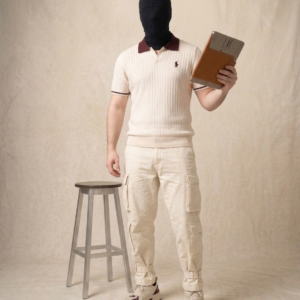 The terrivo  Signature Ribbed Polo – Ivory Cream