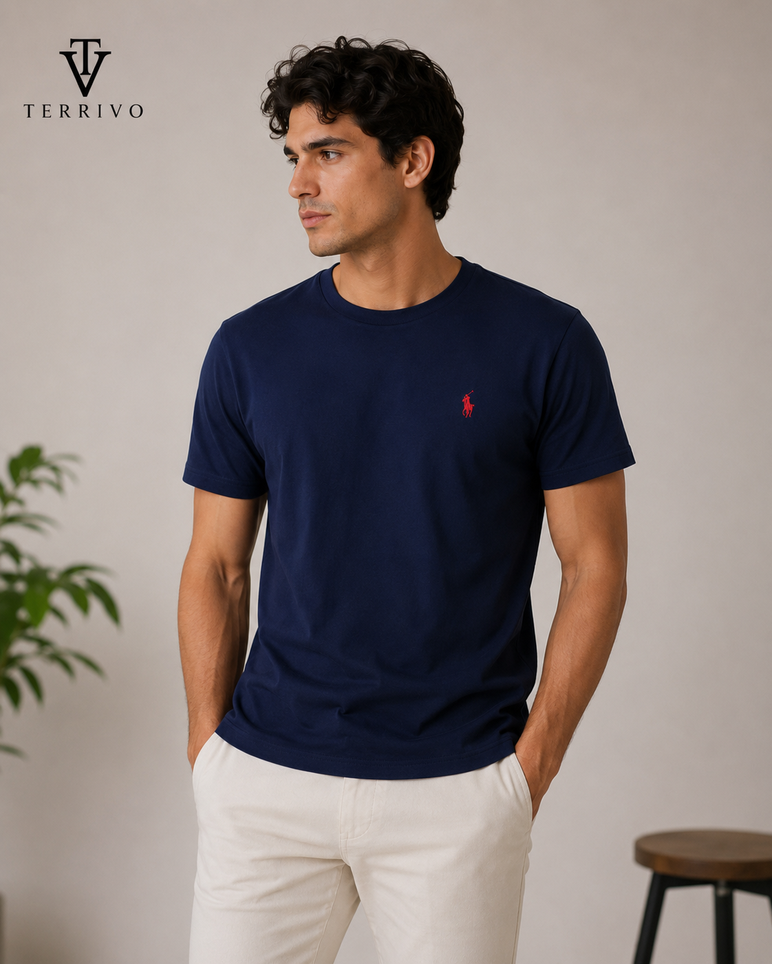 Premium Crew Neck T-Shirt – Navy Blue