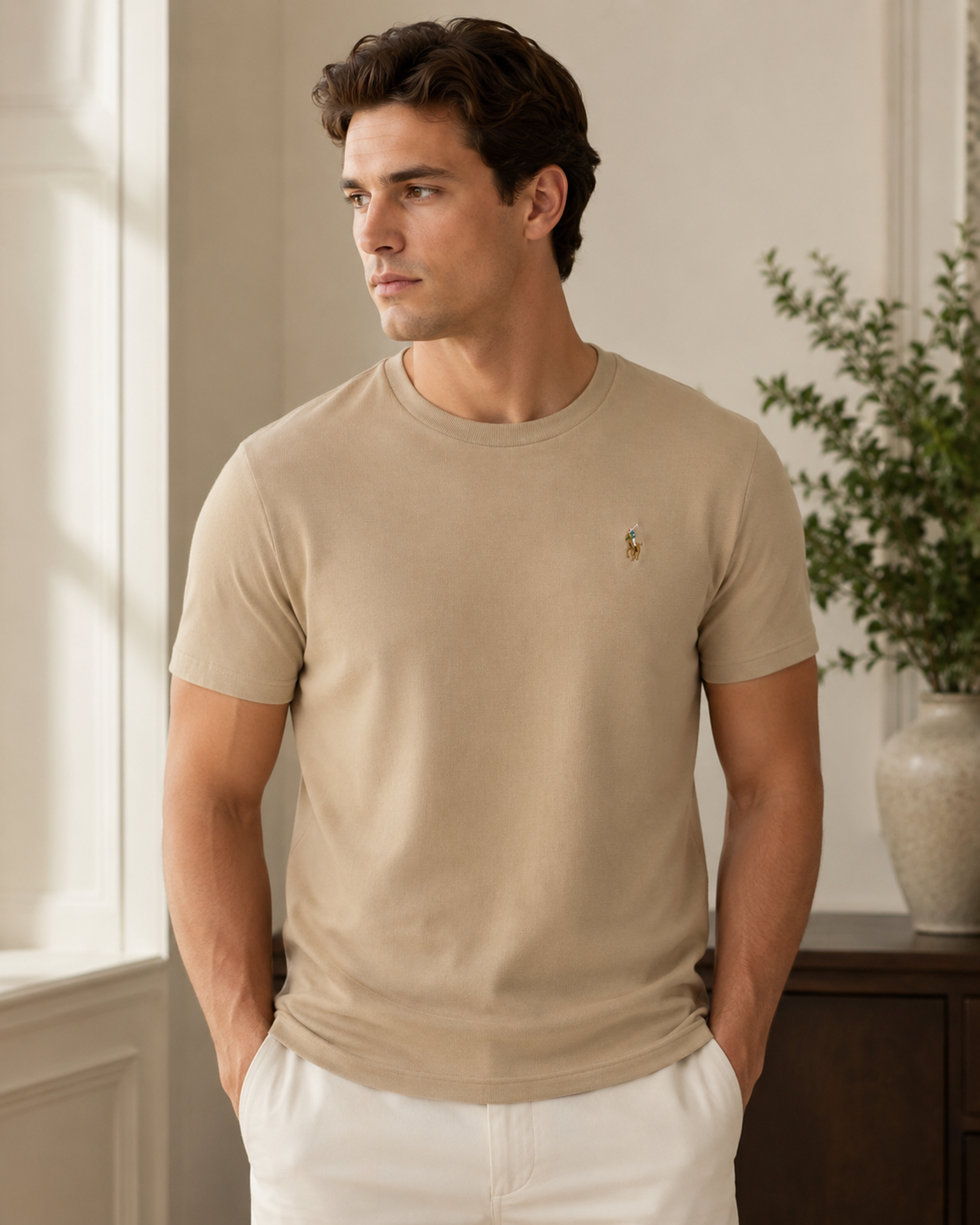 Polo Ralph Lauren Khaki Crew Neck T-Shirt